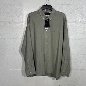Tommy Hilfiger Men's 1985 Flex Regular fit oxford shirt Putting Green XXL $80